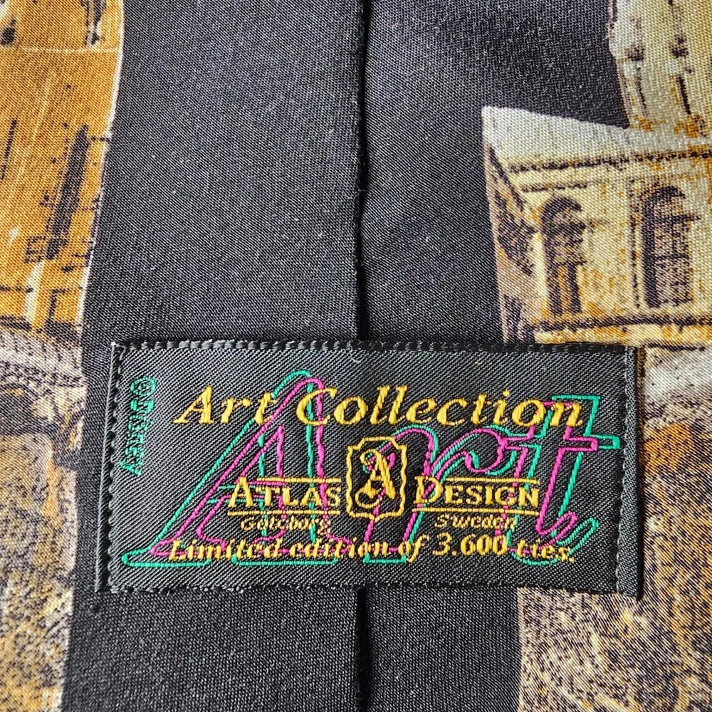 Vintage Disney Atlas Design Mickey Minnie Venice Gondola 100% Silk Tie Limited